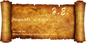 Hegedűs Edit névjegykártya